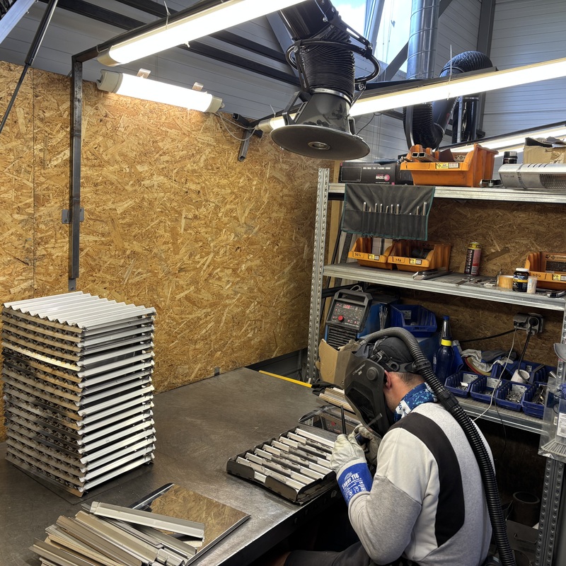 Welding work being done